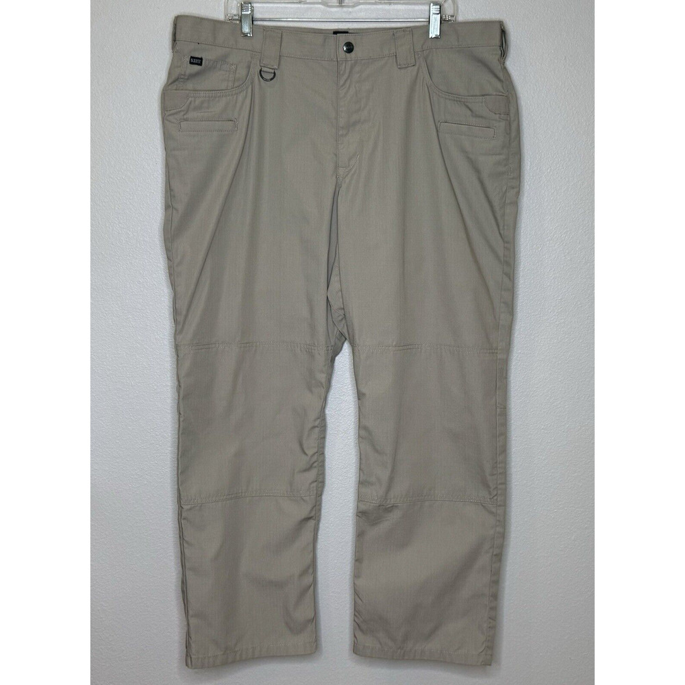 5.11 Tactical Mens Pants 40x30 Tan Flat Front Extra Pocket Durable Knee Workwear